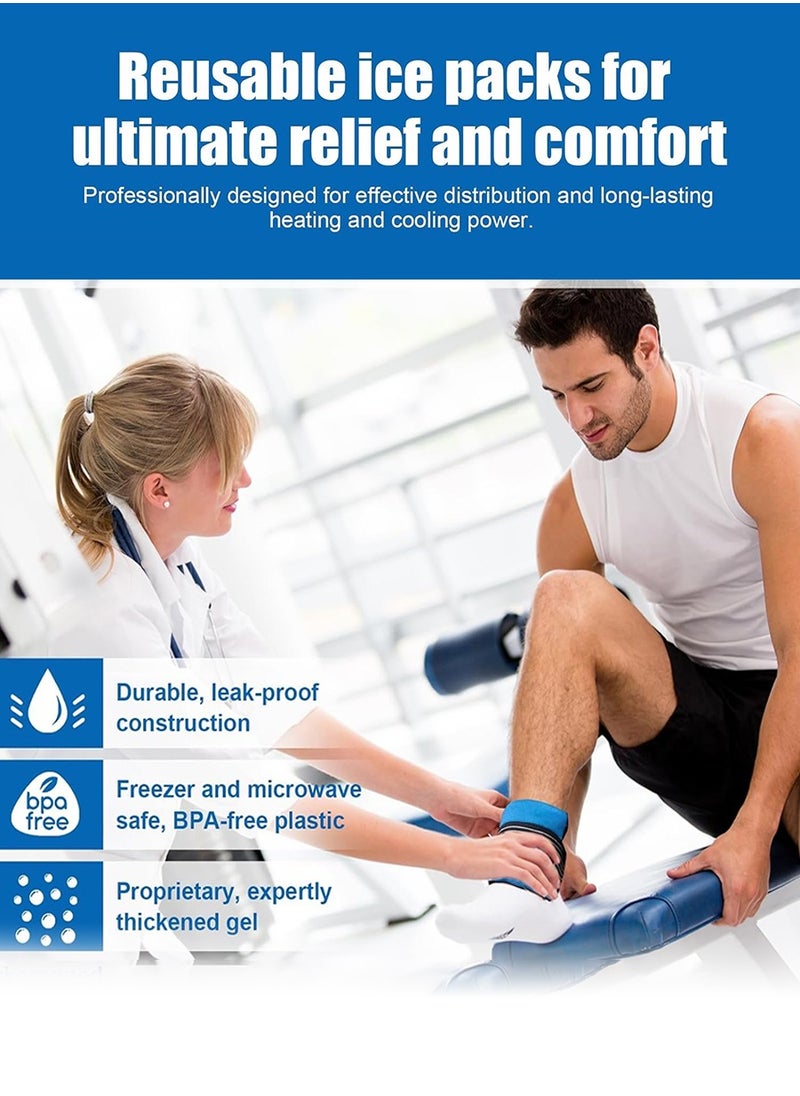 Beirui - Ice Packs, Knee Ice Wrap - 2 Pieces, Reusable Ice Packs for Pain Relief, Large Hot and Cold Therapy Gel Ice Packs for Travel, Ice Packs for Ankles and Feet, Velcro Ice Packs for Shoulders, Neck, Back, Knees - Image 1