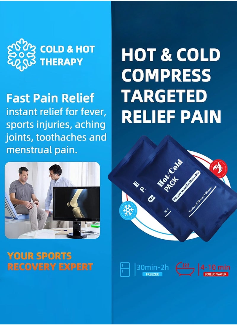 Beirui - Ice Packs, Knee Ice Wrap - 2 Pieces, Reusable Ice Packs for Pain Relief, Large Hot and Cold Therapy Gel Ice Packs for Travel, Ice Packs for Ankles and Feet, Velcro Ice Packs for Shoulders, Neck, Back, Knees - Image 1