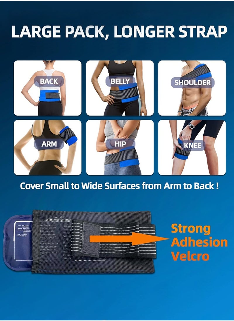 Beirui - Ice Packs, Knee Ice Wrap - 2 Pieces, Reusable Ice Packs for Pain Relief, Large Hot and Cold Therapy Gel Ice Packs for Travel, Ice Packs for Ankles and Feet, Velcro Ice Packs for Shoulders, Neck, Back, Knees - Image 1