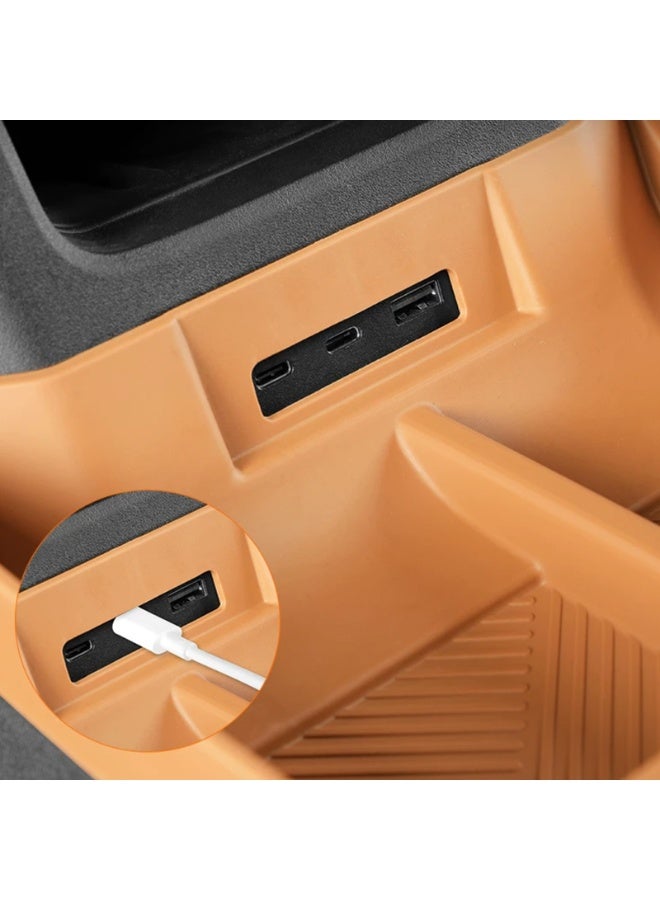 This TPE dual-layer lower storage box is exclusively designed for Chery iCAUR V27. It fits the center console armrest perfectly, serving as a professional modification and upgrade accessory. - Image 5