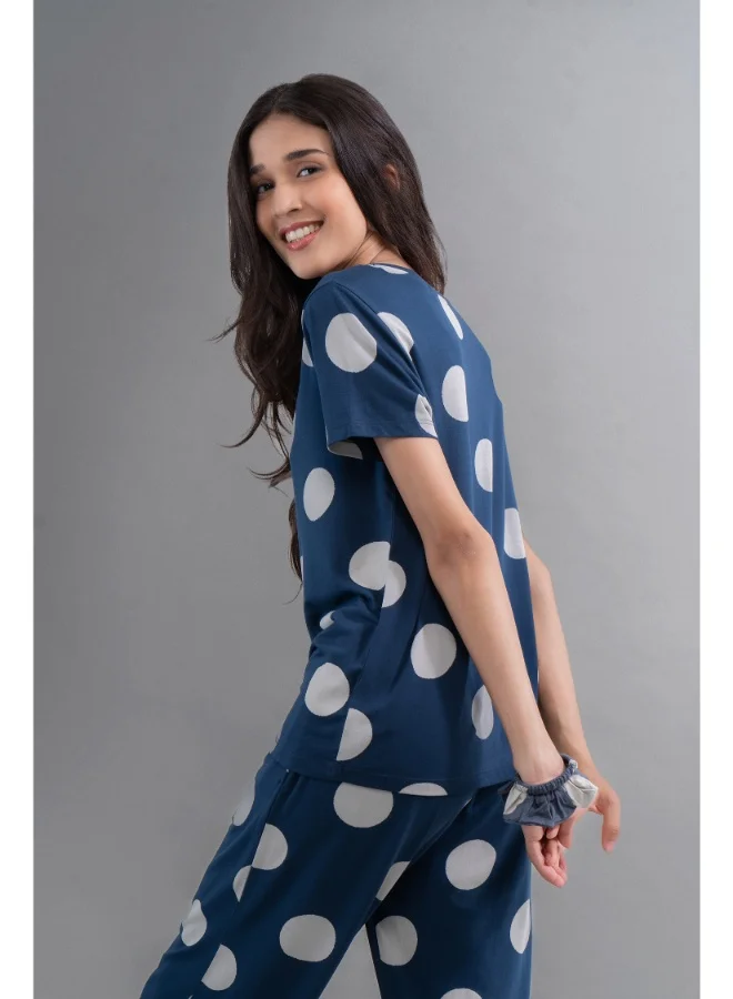 NeceSera Sleepy Navy Polka Supima T-shirt