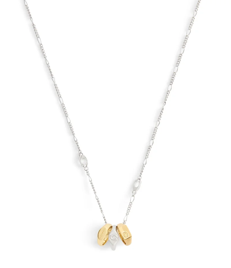 كوتش Signature Signet Rondelle Pendant Necklace