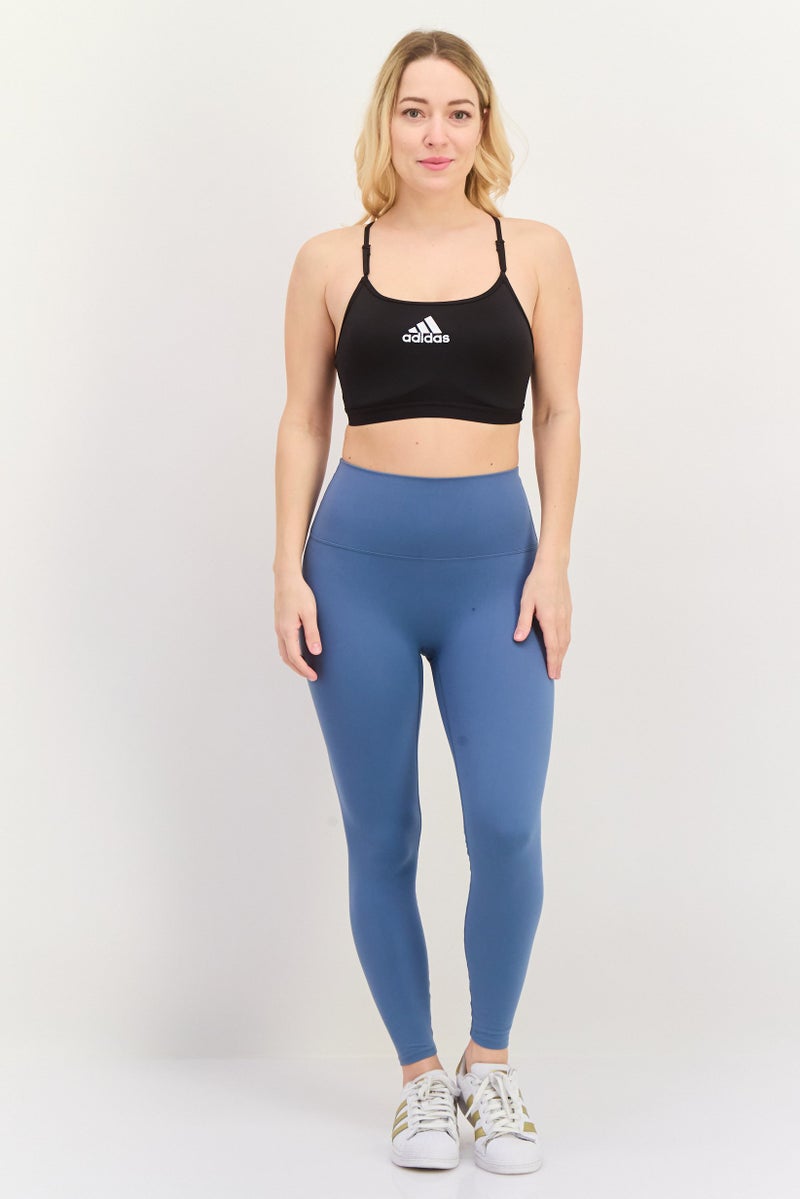 Adidas سوتيان رياضي غير مبطن للنساء بشعار العلامة التجارية، أسود - Image 4