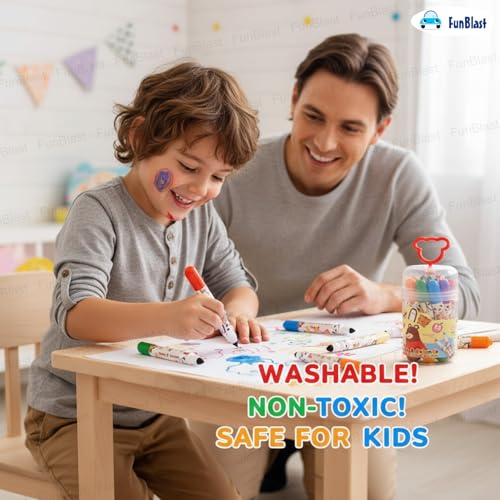 FunBlast Colour Pens - Washable Water Colour Pens, Colouring Kit Art Markers Colour Sketch Pens Set for Kids, Artists Sketching Drawing Materials, Cute Art Supplies (12 Pieces) - Image 3