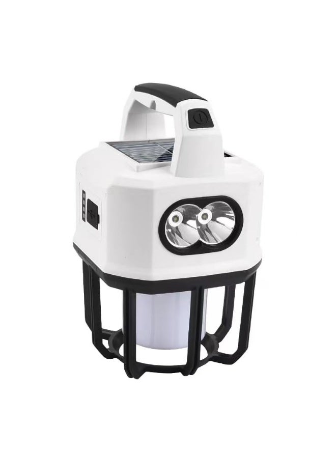 Bukela 2-in-1 Solar Camping Lantern and Phone Charger - Portable LED Lamp for Camping, Hiking and Travel - Emergency Light for Power Outages, Hurricane, Survival Kits, White - Image 1