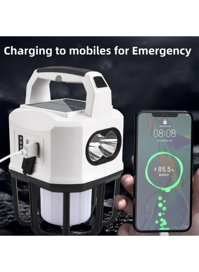 Bukela 2-in-1 Solar Camping Lantern and Phone Charger - Portable LED Lamp for Camping, Hiking and Travel - Emergency Light for Power Outages, Hurricane, Survival Kits, White - Image 3