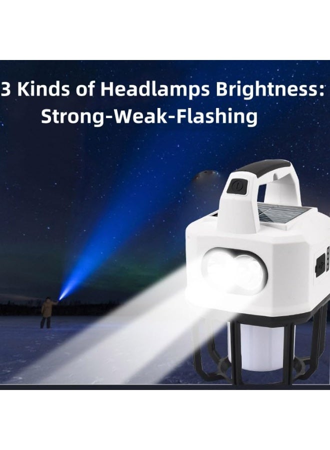 Bukela 2-in-1 Solar Camping Lantern and Phone Charger - Portable LED Lamp for Camping, Hiking and Travel - Emergency Light for Power Outages, Hurricane, Survival Kits, White - Image 4