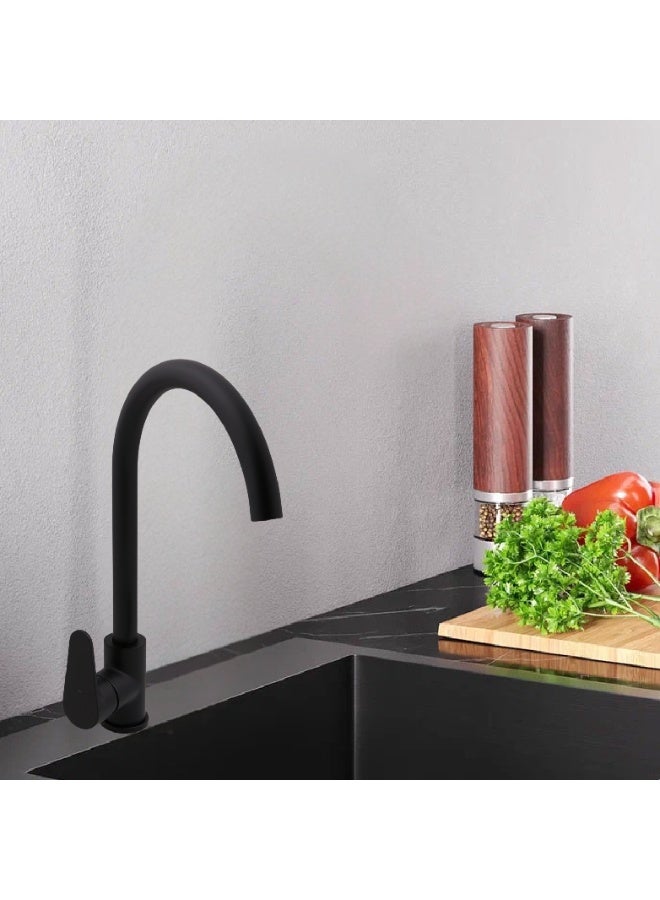 ITG Matte Black Kitchen Faucet – Hot  Cold Mixer Tap, 360° Swivel, SASO Certified, 5-Year Warranty - Image 5