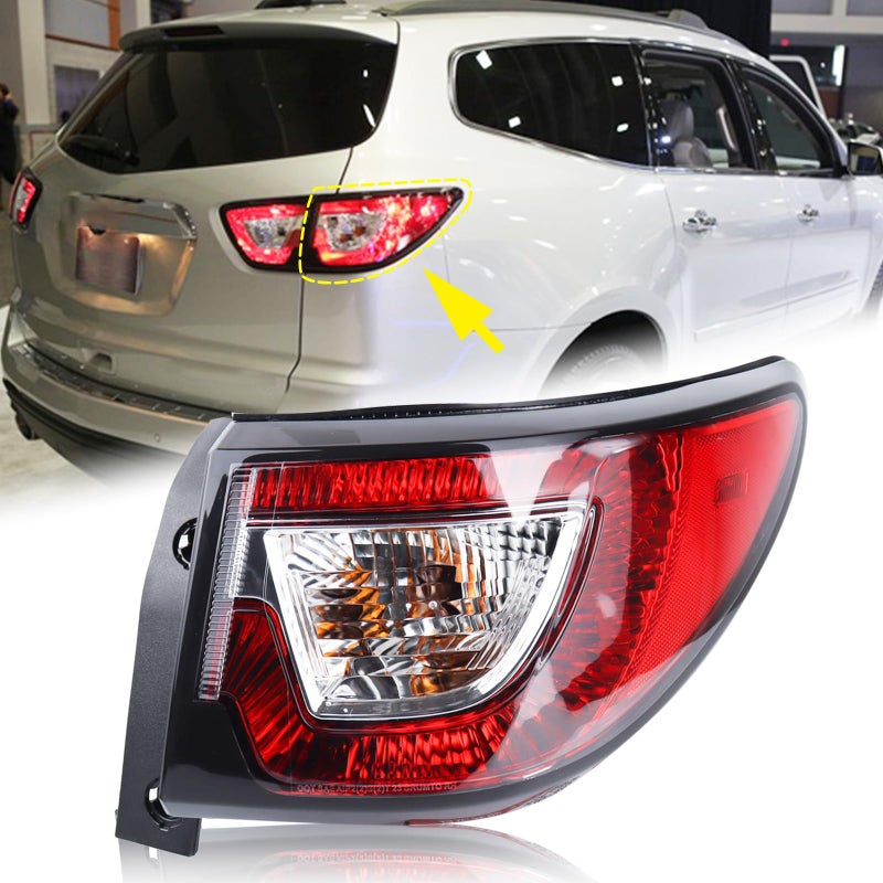 KAMDKI Right Passenger Side Tail Light Assembly Compatible for 20132017 Chevy Traverse Outer Rear Brakes Lights 84266020 23301757 GM2805112 WBulbs RH