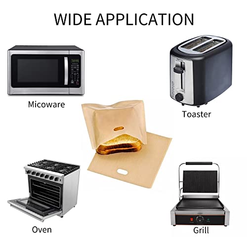 VCHOMY 12 Pack Toaster Bags Nonstick Reusable Easy to Clean for Grilled Cheese Sandwiches Toast Bread Snacks (12) - Image 5