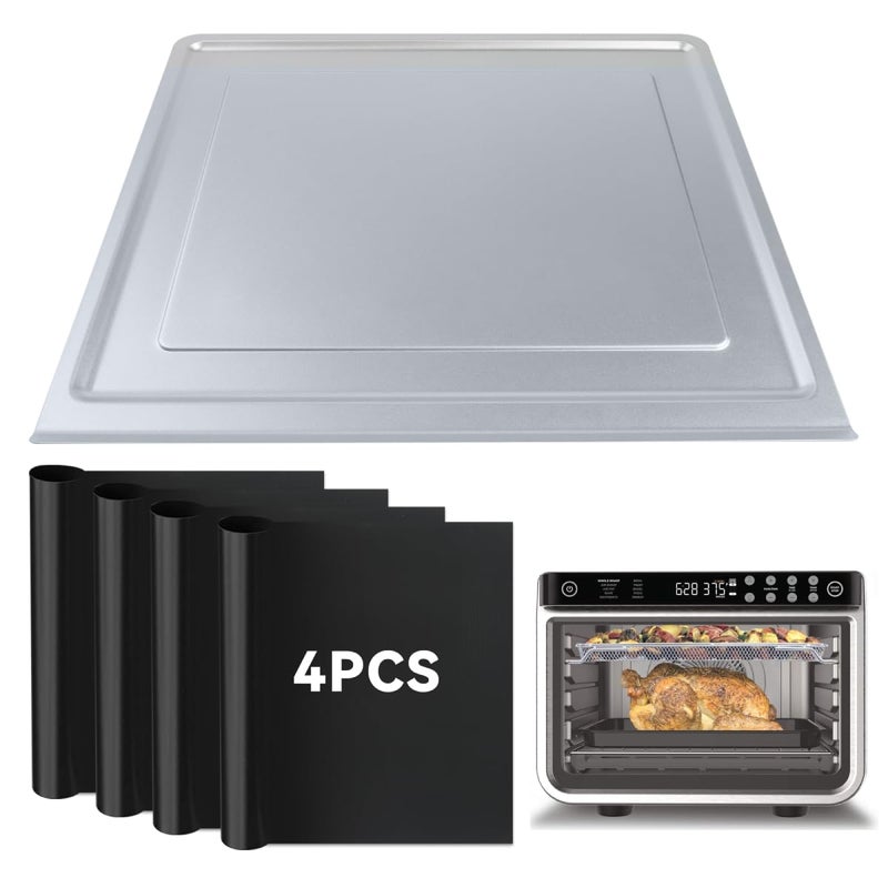 brikinte Air Fryer Accessories for Ninja DT201 DT251 4pcs Black Liners and 1pack Replacement Crumb tray Pan for Ninja DT201 - Image 2