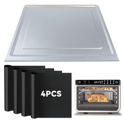brikinte Air Fryer Accessories for Ninja DT201 DT251 4pcs Black Liners and 1pack Replacement Crumb tray Pan for Ninja DT201 - Image 1