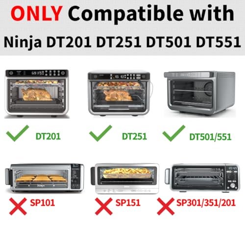 brikinte Air Fryer Accessories for Ninja DT201 DT251 4pcs Black Liners and 1pack Replacement Crumb tray Pan for Ninja DT201 - Image 3