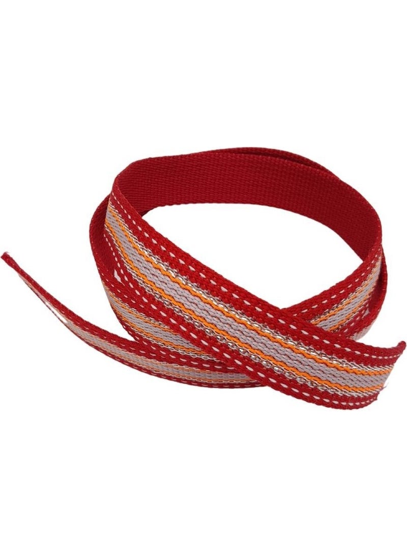 Angel Çanta Aksesuar Angel Bag Accessory 3 cm Polyester Column Red Silver Glitter 1 Meter  - Image 2
