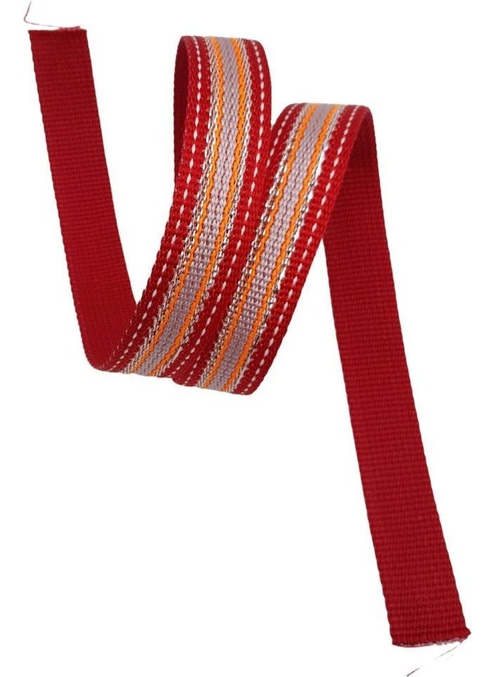 Angel Çanta Aksesuar Angel Bag Accessory 3 cm Polyester Column Red Silver Glitter 1 Meter  - Image 1