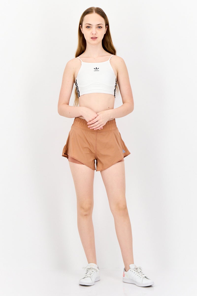 Adidas Women Sportswear Fit 4 Inseam Running Shorts, Rust - Image 4