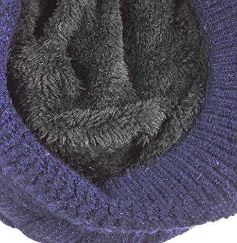 HINDAWI Womens Winter Newsboy Hat Warm Knit Wool Ski Snow Caps with Visor Navy - Image 5
