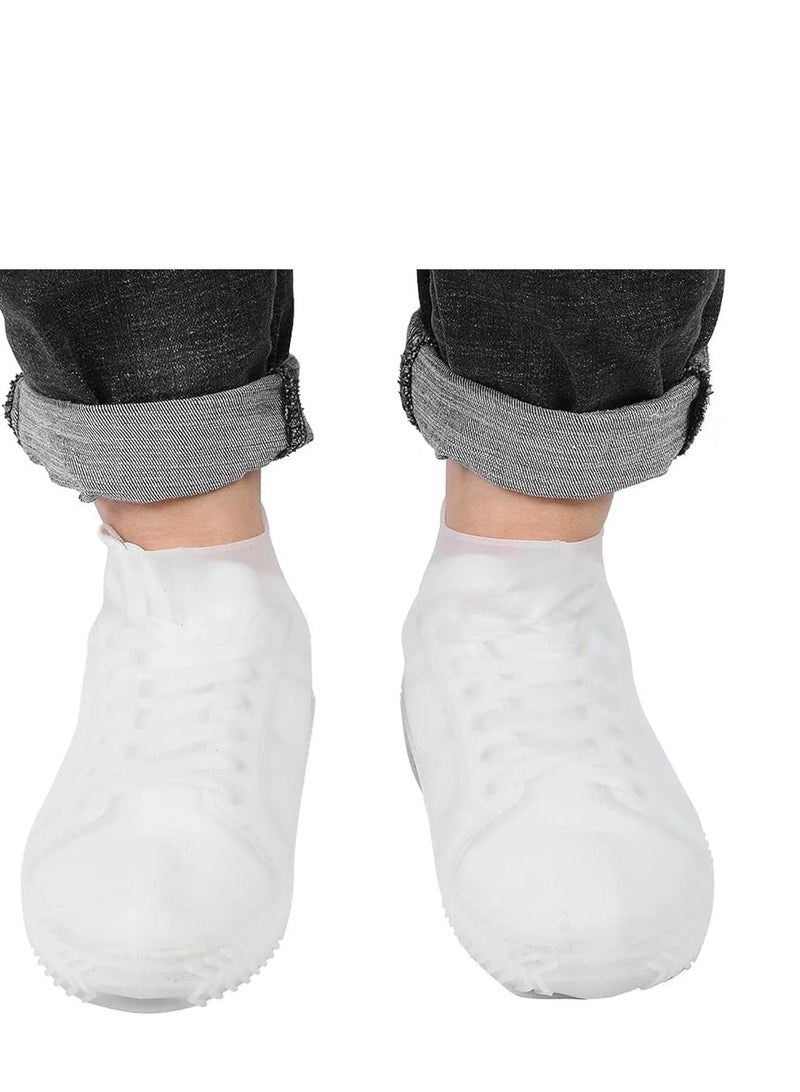 Reusable latex rain shoe covers 19.5 x 0 x 18cm White color, two pieces S size - Image 3
