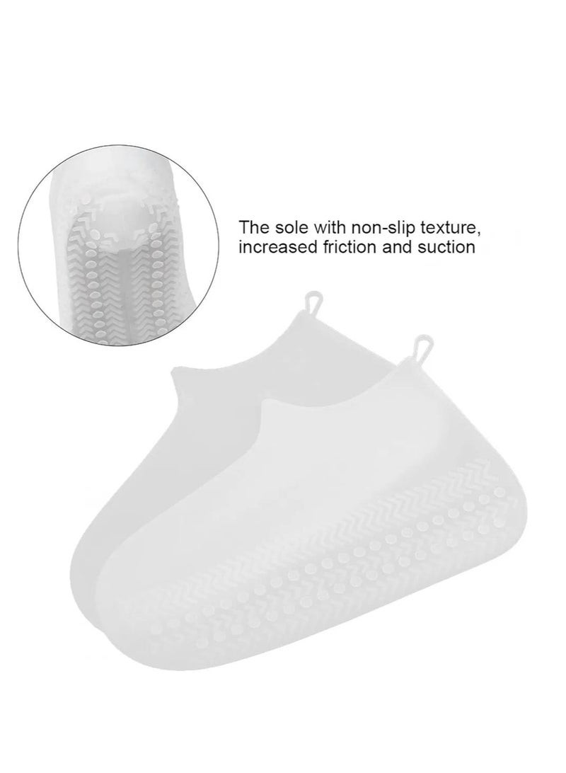 Reusable latex rain shoe covers 19.5 x 0 x 18cm White color, two pieces S size - Image 4