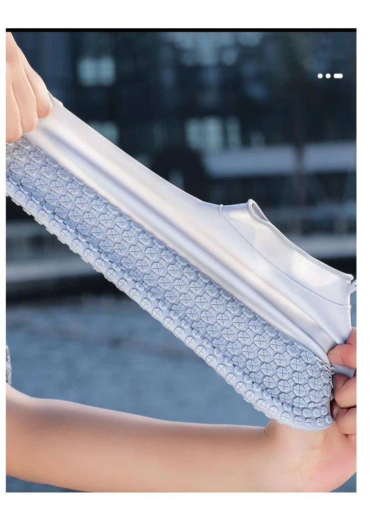 Reusable latex rain shoe covers 19.5 x 0 x 18cm White color, two pieces S size - Image 5