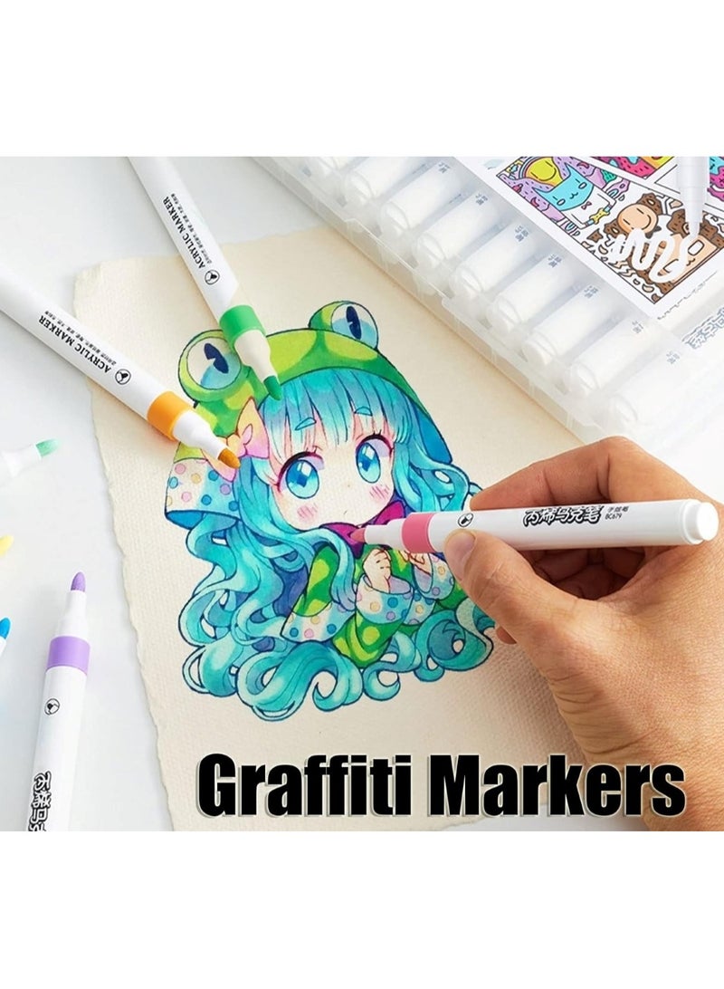 Huitich Acrylic 60-Color Marker Set - Image 2