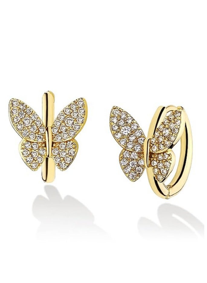 Cubic Zirconia Huggie Earrings - Image 1