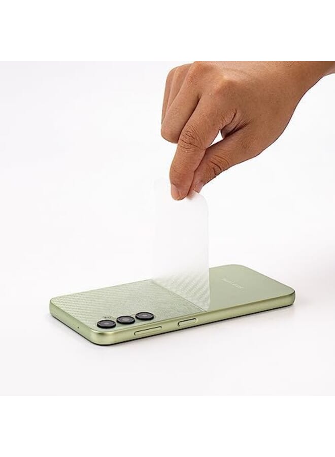 Ibywind Screen Protector For Samsung Galaxy A14 5G Galaxy A14 4G 6.6 Inches With 2Pcs Tempered Glass 1Pc Camera Lens Protector 1Pc Backing Carbon Fiber Film Fingerprint Reader Easy To Install - Image 4