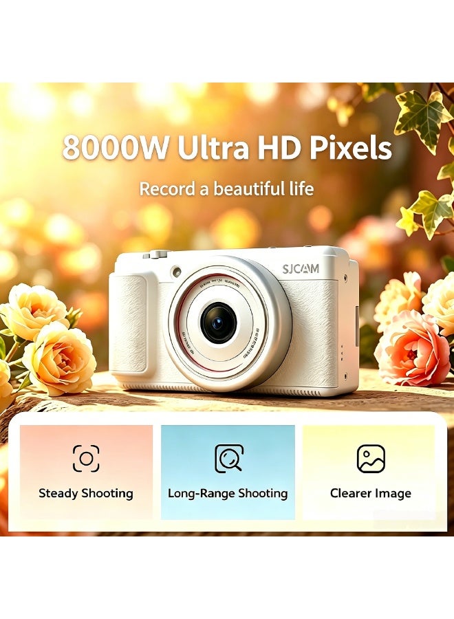 SJCAM (New Arrival) SJCAM ZV200 Digital Vlog Camera, 16X Digital Zoom, Intelligent Anti-Shake, Wide & Telephoto Shots Portable Compact Camera for Travel Street Photography - Image 3