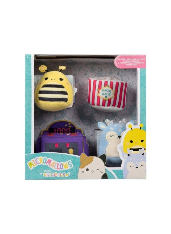 Squishmallows لعبة سكووشمالوز ميكرومالوز جيم أون ساني وفاون دمى محشوة مجموعة اللعب (6 سم) - Image 1