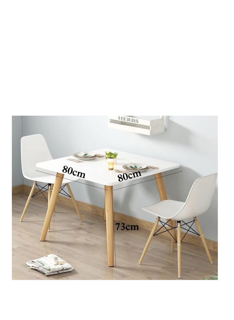 Generic Coffee table, modern dining table, kitchen table with solid wood legs, living room balcony side table, square 80cm  - Image 2