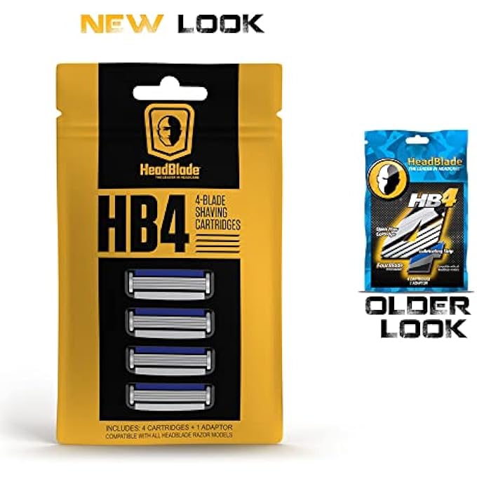 HeadBlade Mens HB4 Refill Shaving Razor Blades  4 Stainless Steel Blades for No Tugging or Pulling Shave Less Works for Face Body and Scalp 12 Blades 3 Pack - Image 3