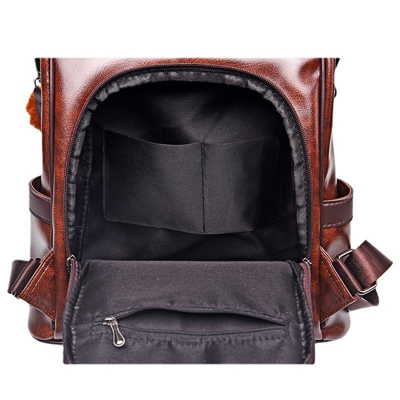 Soft Leather Texture Women's Backpack , Korean Minimalist - Image 5