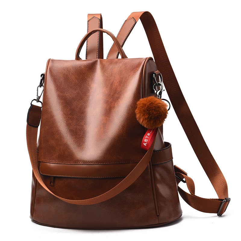 Soft Leather Texture Women's Backpack , Korean Minimalist - Image 1