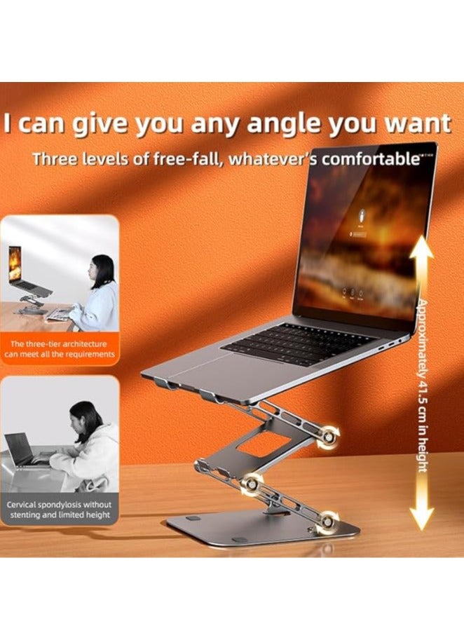 General Portable Height Adjustable Foldable Ergonomic Stand Mounts 10-17 Laptop MacBook Desktop Stand (Dark Grey)  - Image 3