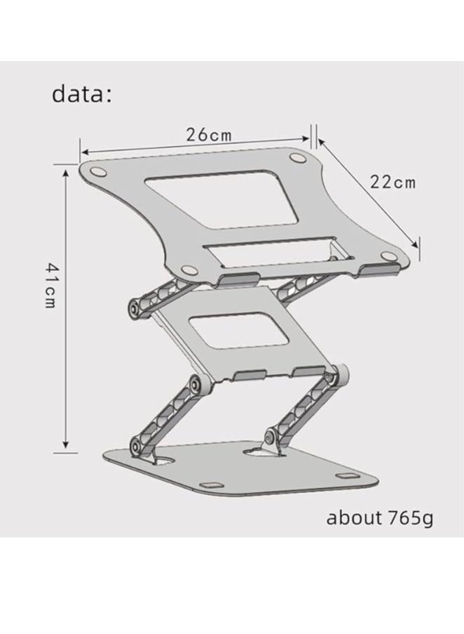 General Portable Height Adjustable Foldable Ergonomic Stand Mounts 10-17 Laptop MacBook Desktop Stand (Dark Grey)  - Image 5