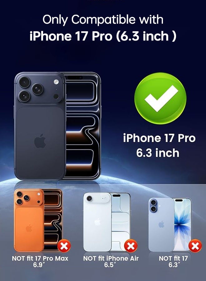 حالة مغناطيسية لآيفون 17 برو، [توافق مع MagSafe] [غطاء عدسة الكاميرا المدمج] [خفة ورفيعة] حافظة سيليكون ناعم مقاومة للصدمات مع لمعان معدني لآيفون 17 برو 6.3 بوصة، الوردي - Image 2