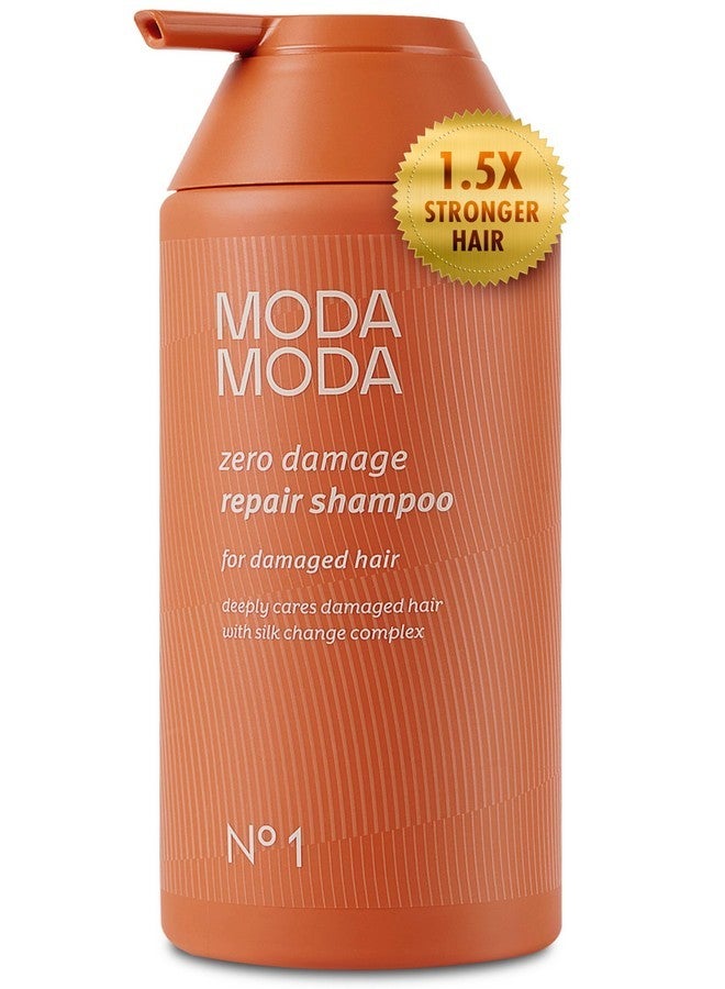 MODA MODA Zero Damage Hair Repair Shampoo for Strengthening Hair | Clarifying Shampoo for Build Up w/Ceramides, Panthenol & Polyphenol | Purifying Shampoo No Sulfates No Parabens 17.63oz - Image 1