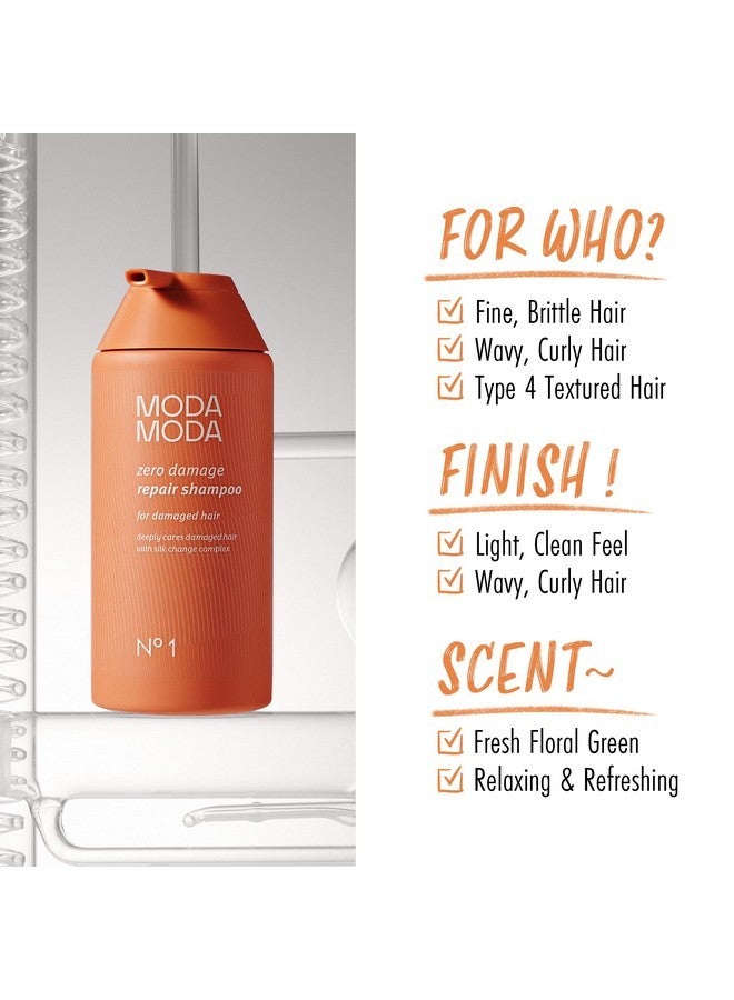 MODA MODA Zero Damage Hair Repair Shampoo for Strengthening Hair | Clarifying Shampoo for Build Up w/Ceramides, Panthenol & Polyphenol | Purifying Shampoo No Sulfates No Parabens 17.63oz - Image 5