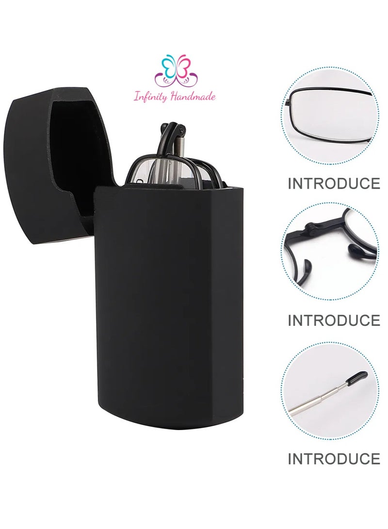 Reading Glasses Portable Folding with Flexible Spring Hinge for Men and Women, with a Stylish Case, Exclusive to Infinity Handmade Seller Only