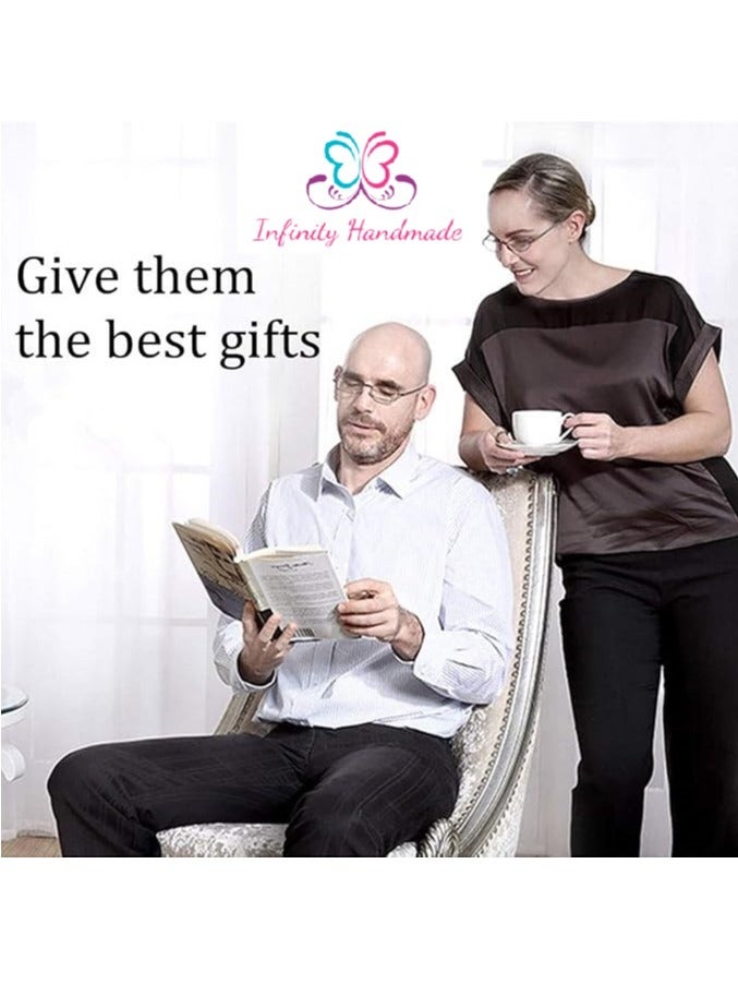 Reading Glasses Portable Folding with Flexible Spring Hinge for Men and Women, with a Stylish Case, Exclusive to Infinity Handmade Seller Only