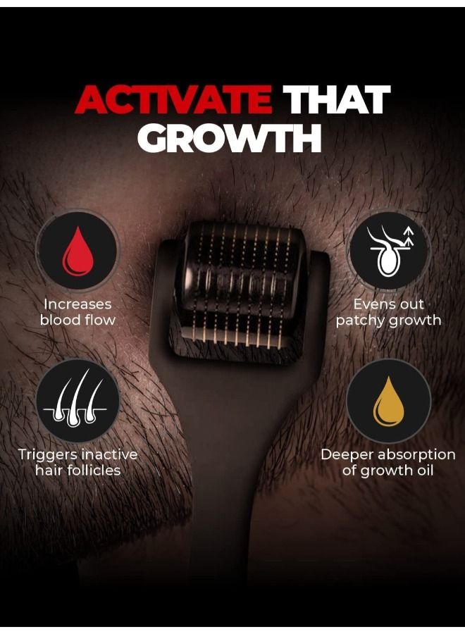 BEARDO Beard Activator Beard Roller, 540-0.5mm Chromium needles, Stimulates Hair Growth - Follicles activation - Image 3