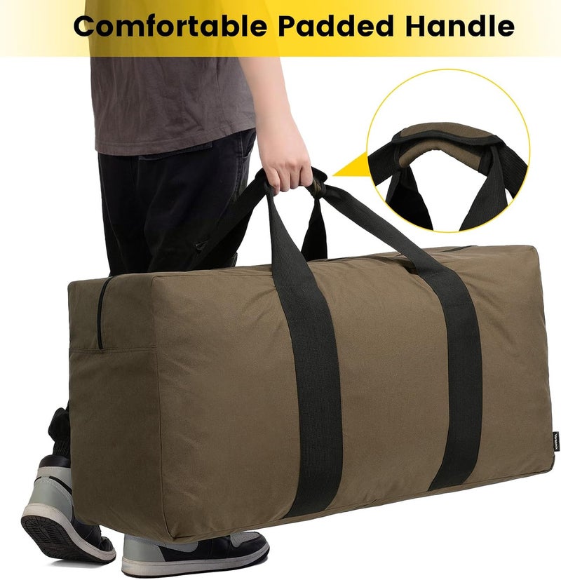 Vorspack Extra Large Duffle Bag for Travel - 100L Duffel Bag for Men Gear Bag for Storage Foldable Weekender Bag for Overnight Camping - Black - Image 3