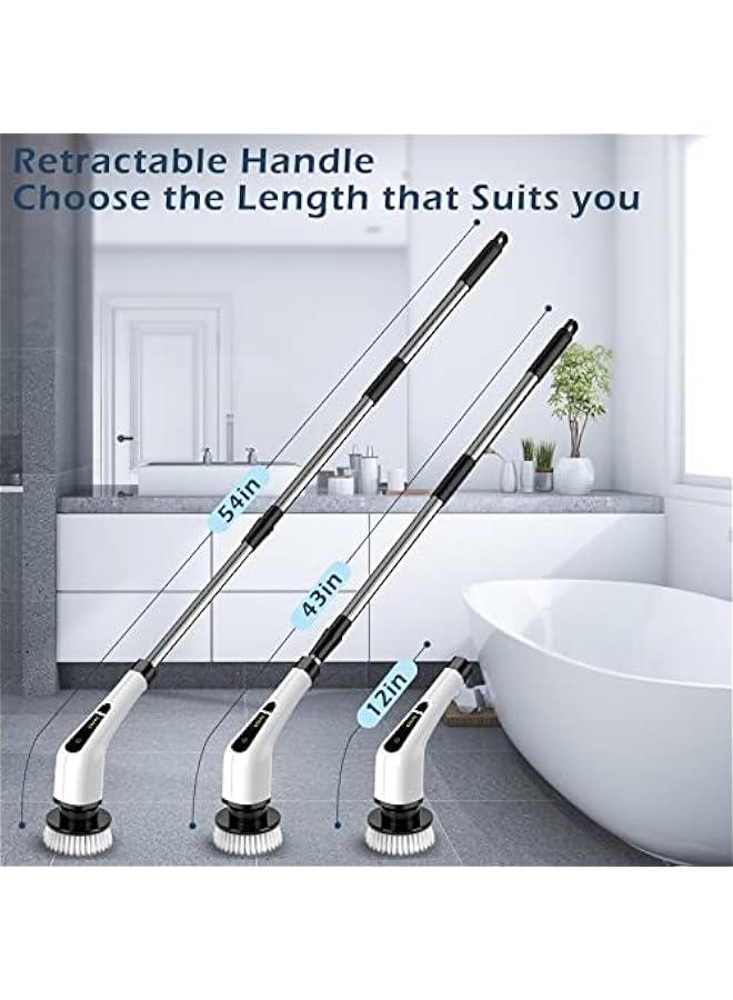 Electric Spin Scrubber, Cordless Cleaning Brush Scrubber for Home, 400RPM/Mins-8 Replaceable Brush Heads-90Mins Work Time, 3 Adjustable Size, 2 Speeds for Bathroom Shower Bathtub Glass Car - Image 2