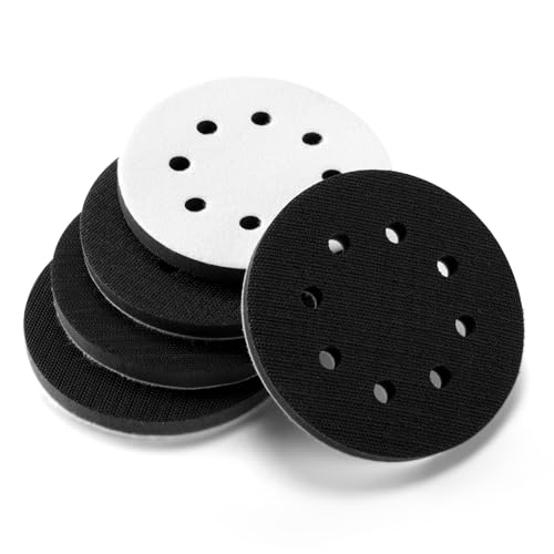 POLIWELL 5-Inch 8 Holes Interface Pad Hook and Loop 5" Soft Density Sponge Cushion Buffer Backing Pad (Pack of 5) - Image 1