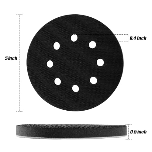 POLIWELL 5-Inch 8 Holes Interface Pad Hook and Loop 5" Soft Density Sponge Cushion Buffer Backing Pad (Pack of 5) - Image 2