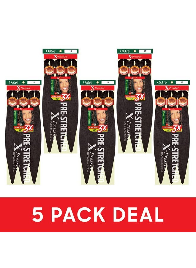 Outre Utre Xpression Ultra Braid Prestreteched Braid 42" 3X (5 Packs 1B) - Image 3