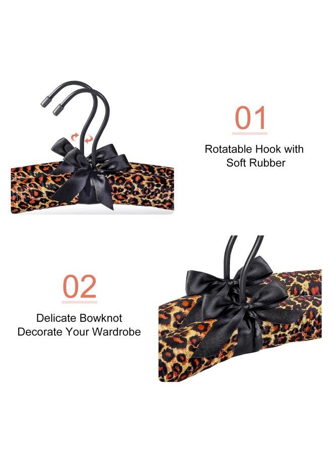 Topia Hanger Satin Padded Hangers for Women Clothing 5 Pack, Non-Slip & Thick Foam Leopard Hangers for Coat, Blouse, Sweaters, Dresses CT18L - Image 2
