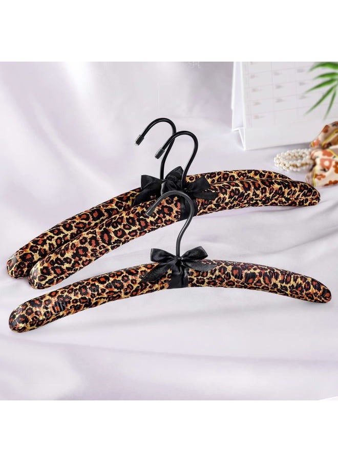 Topia Hanger Satin Padded Hangers for Women Clothing 5 Pack, Non-Slip & Thick Foam Leopard Hangers for Coat, Blouse, Sweaters, Dresses CT18L - Image 5