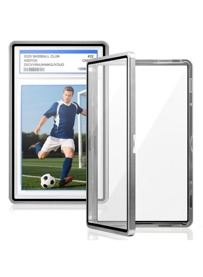 DEDC PSA Slab Case - 2 Pcs, Magnetic Metal Graded Card Protector for PSA/CGC/BGS/CSG Slab, Card Display and Guard, Graded Card Slab Holder, Slab Bumper with U-V Protection for Baseball Football Gaming Sports Cards - Image 1