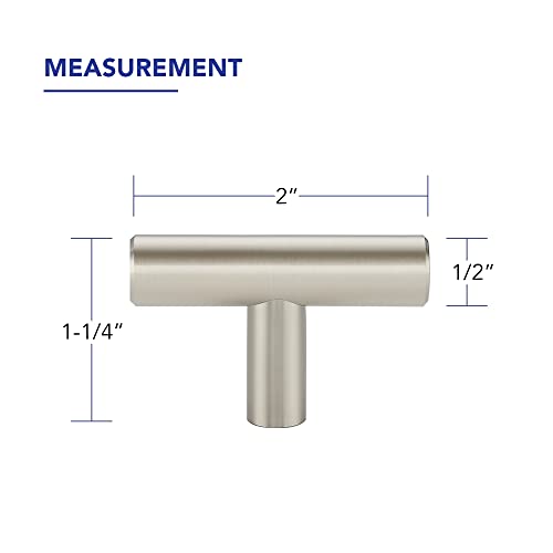 Ravinte Hardware 5 Pack 2 Inch Length Kitchen Cabinet Handles with Single Hole Brushed Nickel Cabinet Pulls Stainless Steel Drawer Pulls,Cabinet Knobs for Dresser Drawer - Image 2